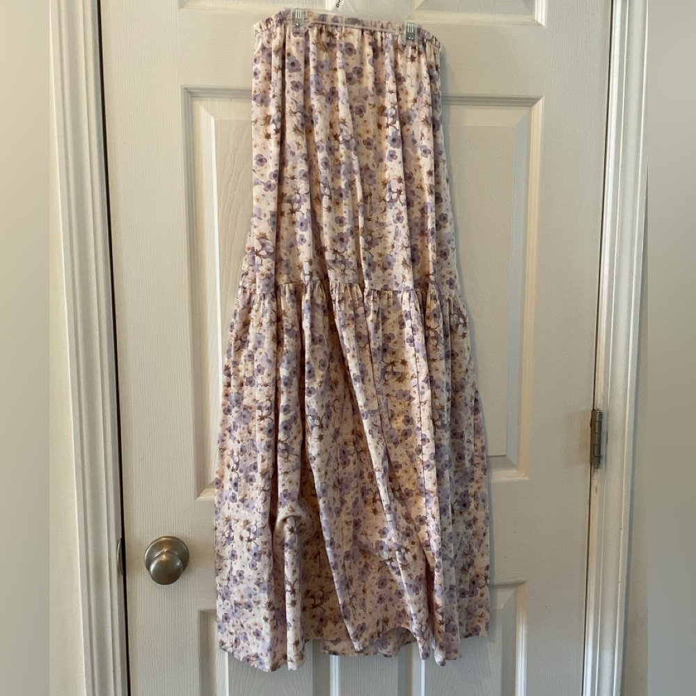 H&M Lin Melange Womens XS Multi-Color Floral Ballerina Length Skirt - Picture 2 of 9